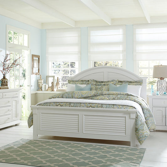 King Panel Bed, Dresser & Mirror, Chest, Night Stand