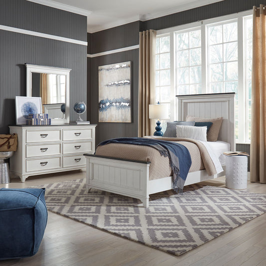 Full Panel Bed, Dresser & Mirror