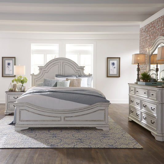 Queen Panel Bed, Dresser & Mirror, Night Stand