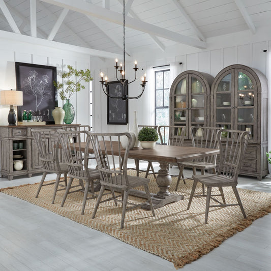 9 Piece Trestle Table Set