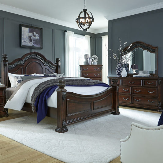 King California Poster Bed, Dresser & Mirror
