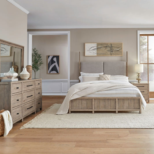 King California Poster Bed, Dresser & Mirror, Night Stand