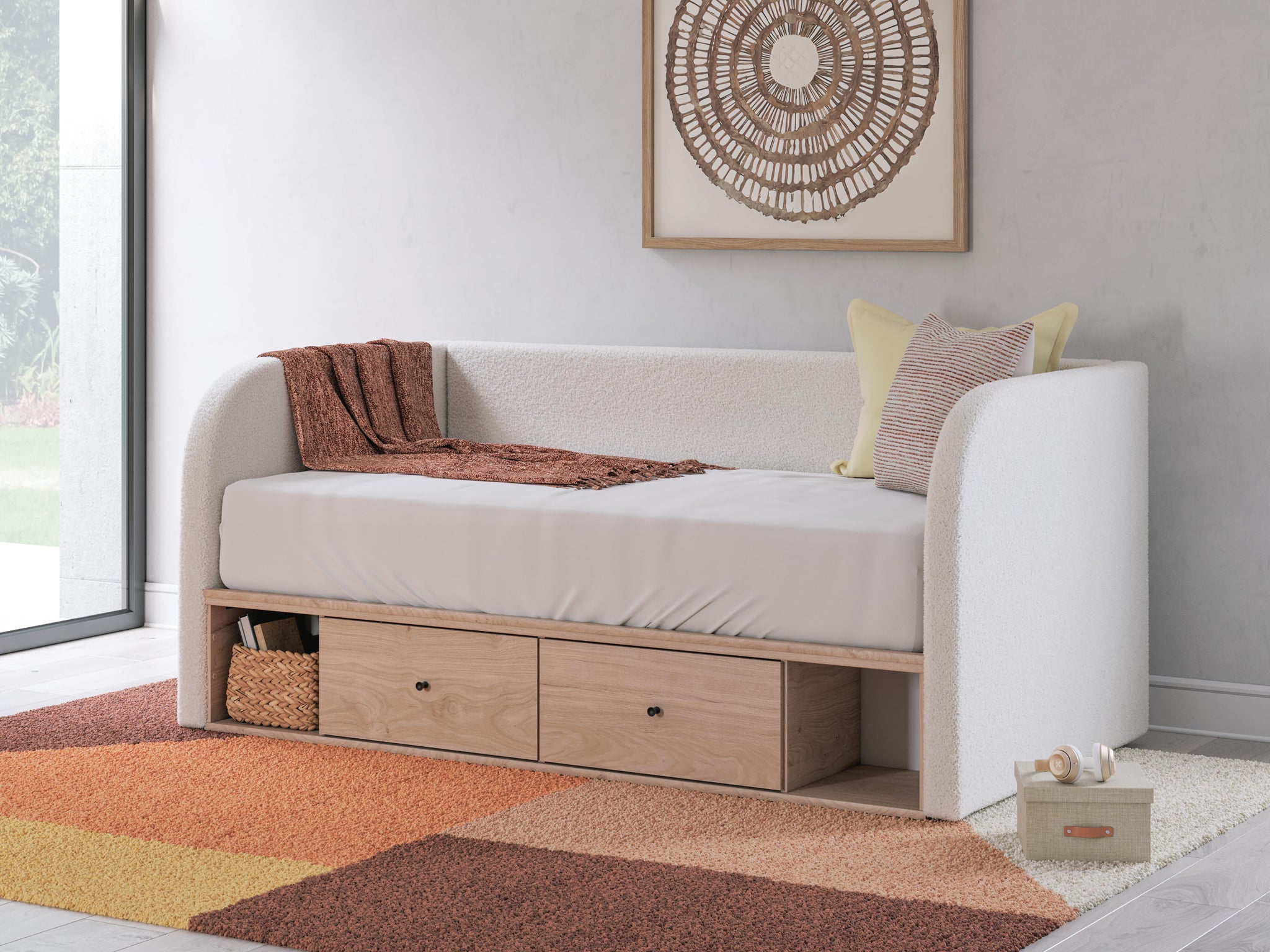 【セル品】バウンド('96米) Arloster Twin Upholstered Day Bed with Storage – Akins Furniture