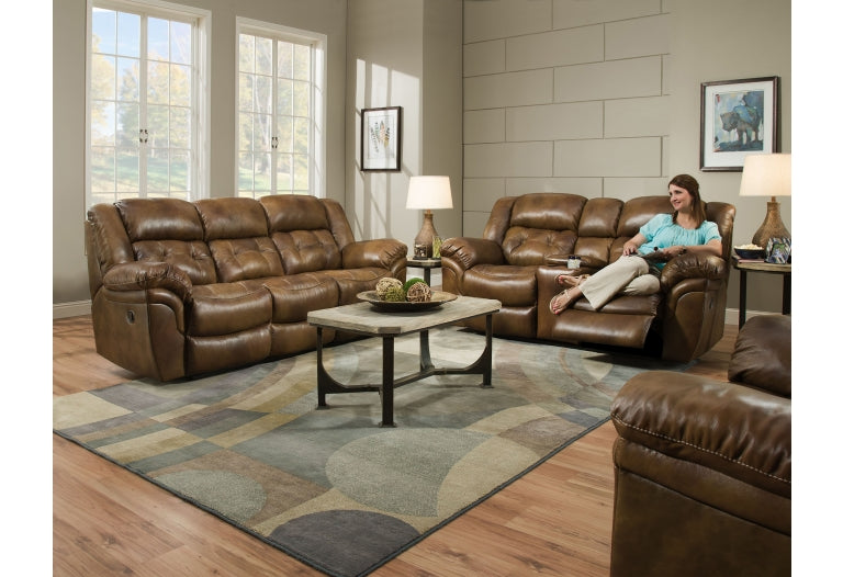155 Cheyene Reclining Console Loveseat - Saddle