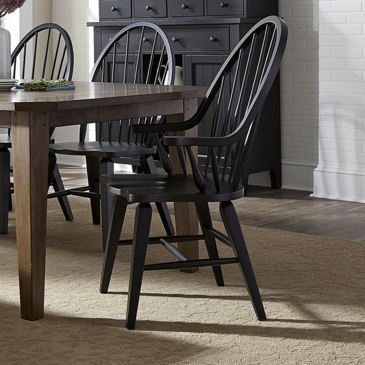 Windsor Back Arm Chair - Black