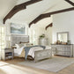 King Opt Panel Bed, Dresser & Mirror, Chest, Night Stand