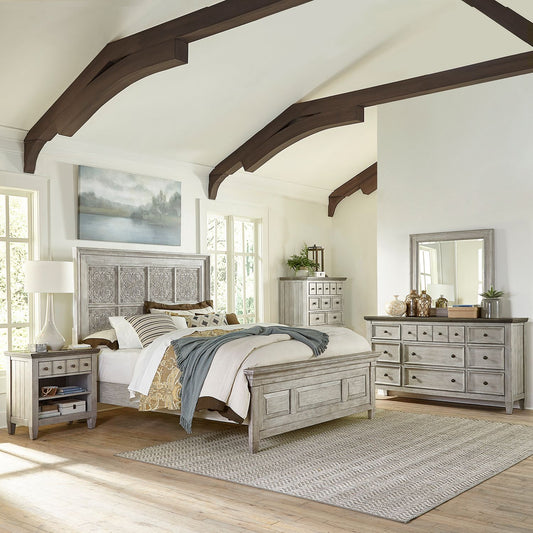 Opt Queen Panel Bed, Dresser & Mirror, Chest, Night Stand