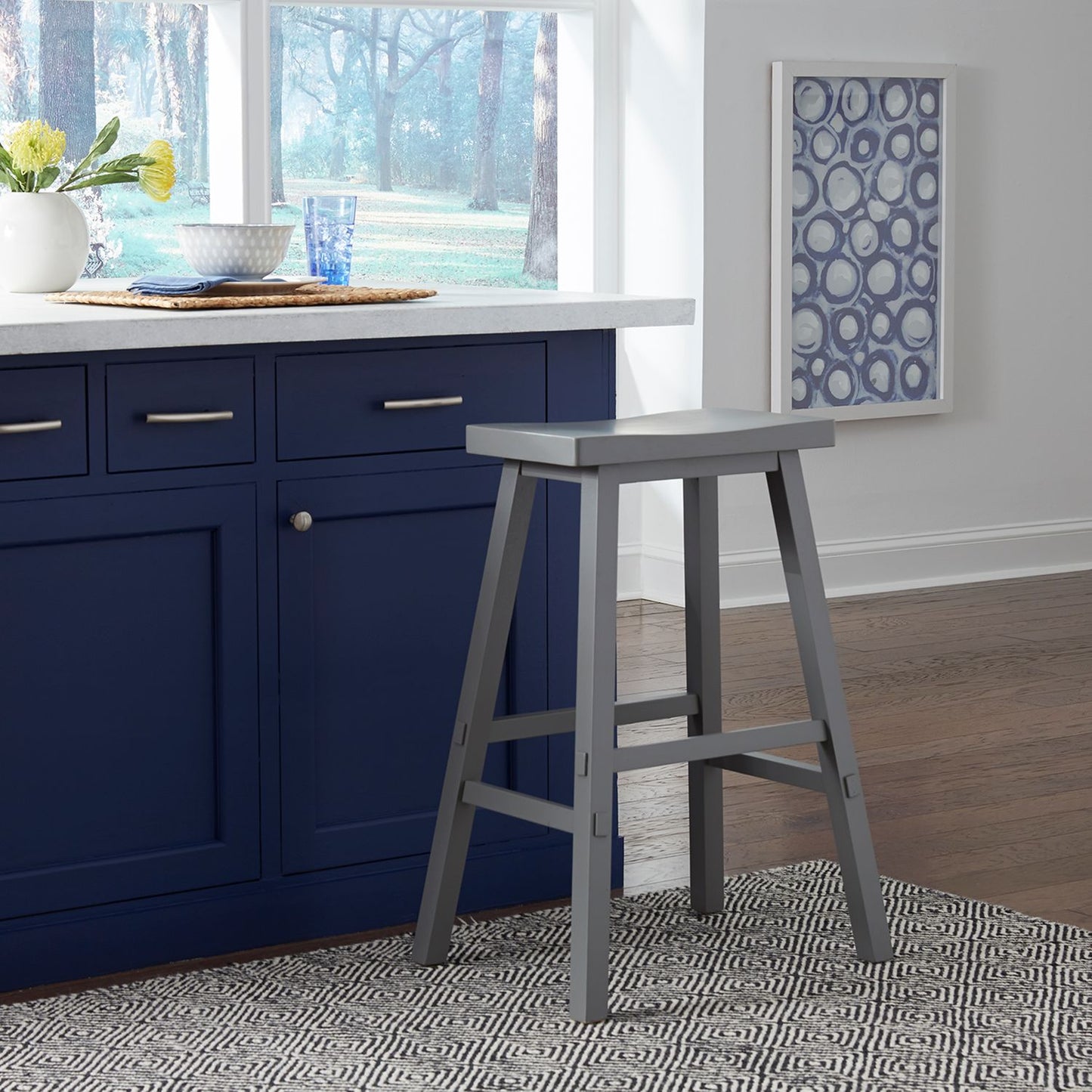 30 Inch Sawhorse Stool- Gray