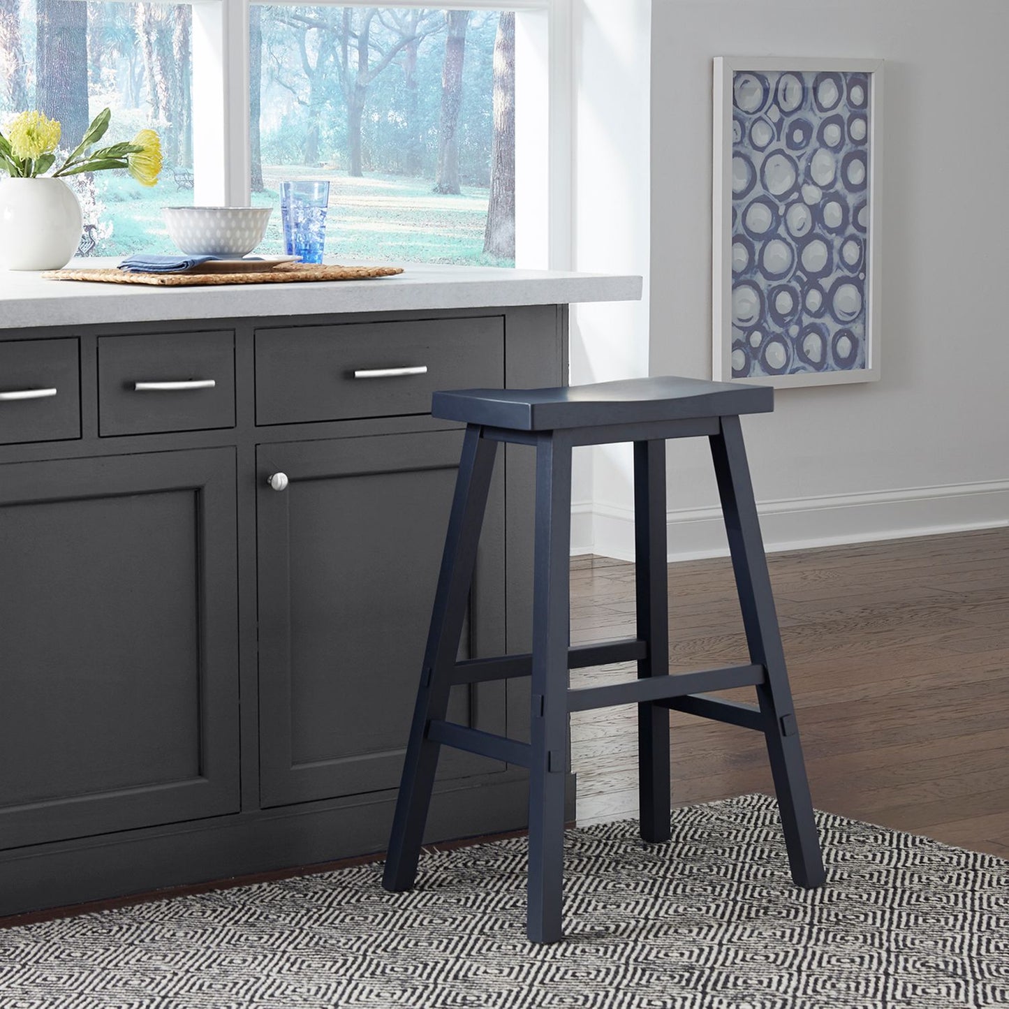 30 Inch Sawhorse Stool- Navy