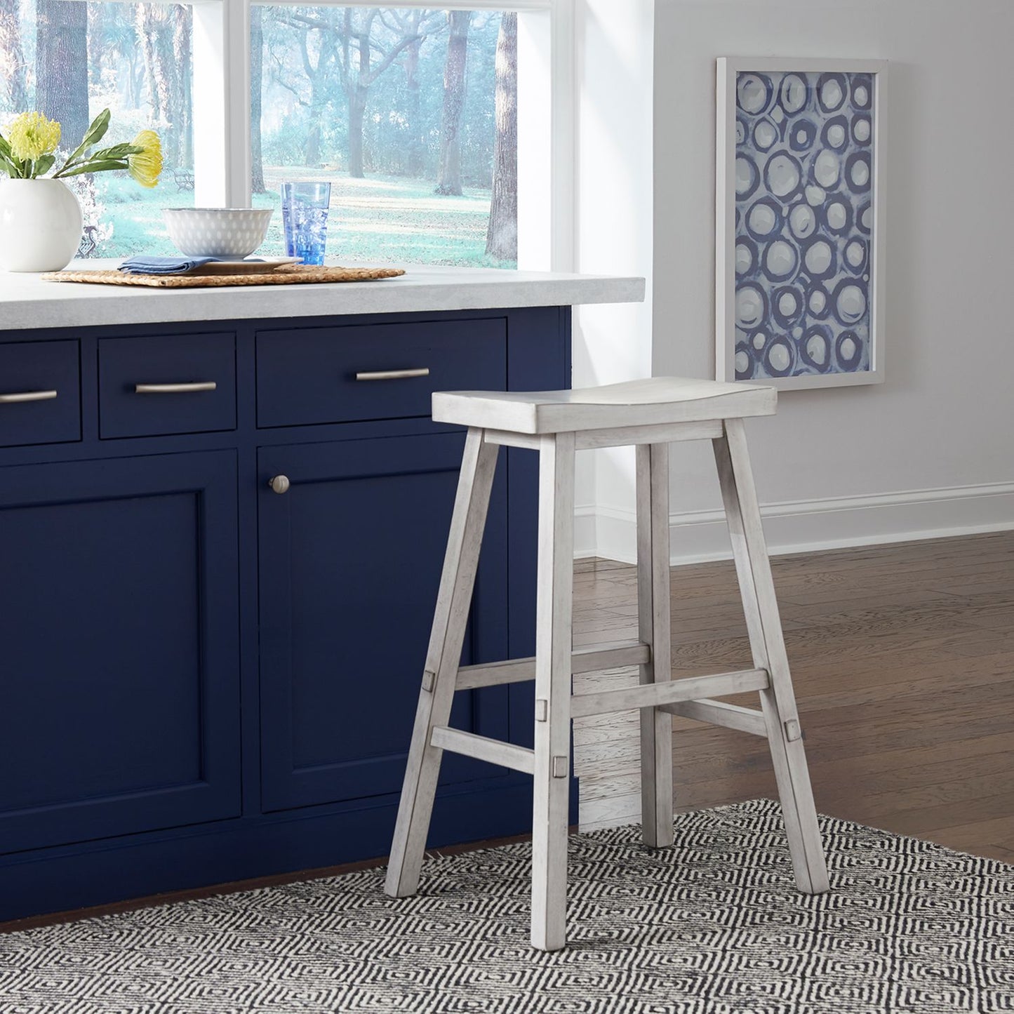 30 Inch Sawhorse Stool- White