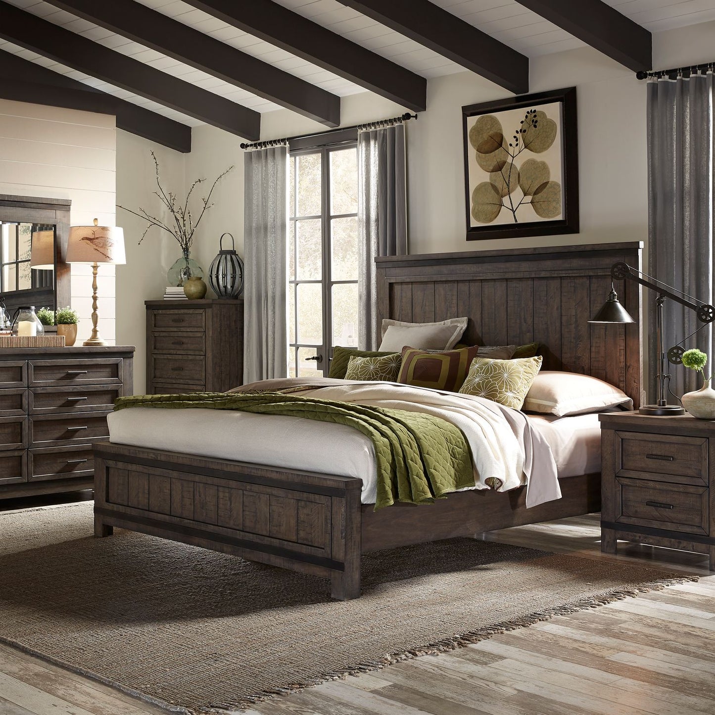 Queen Panel Bed, Dresser & Mirror, Chest, Night Stand
