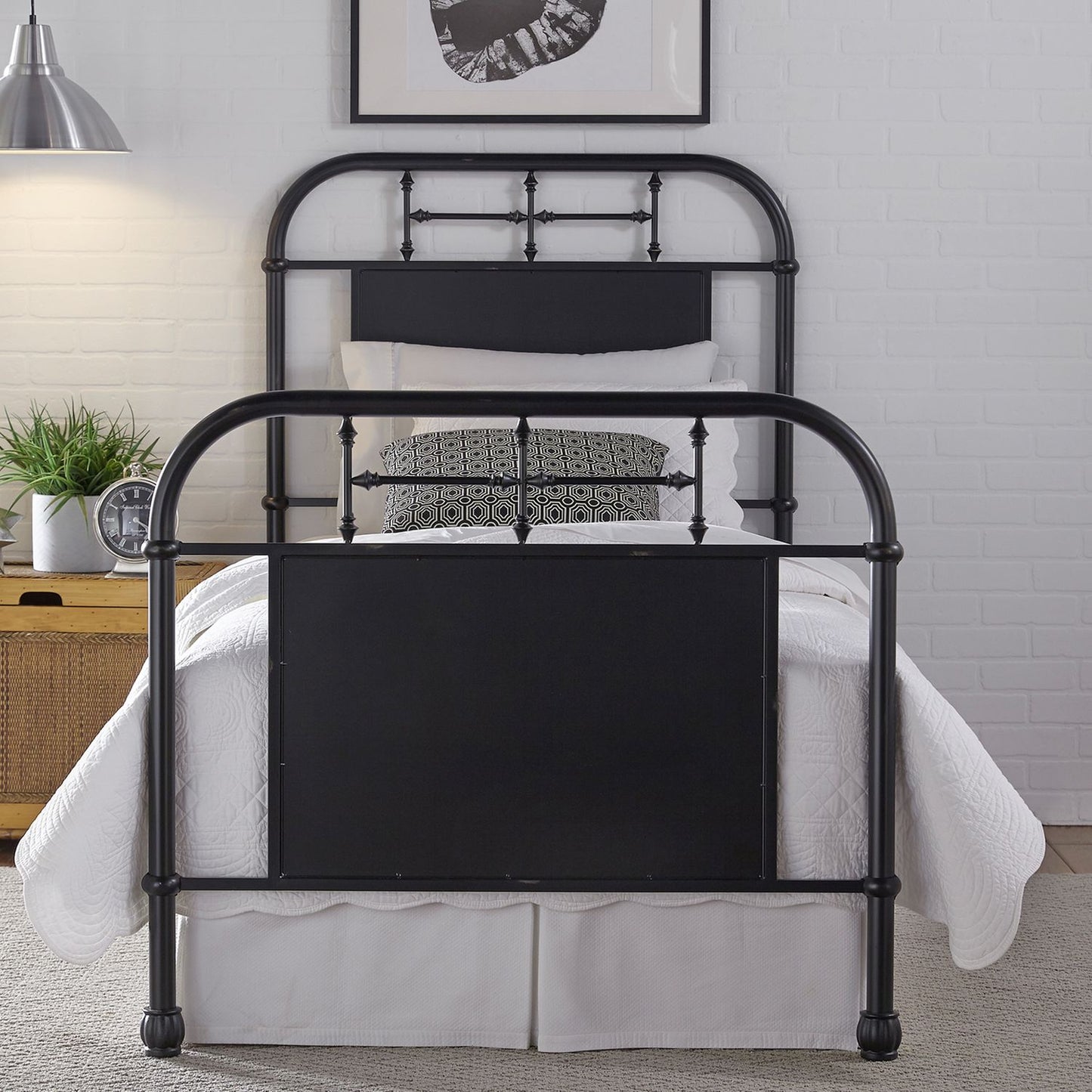 Twin Metal Bed - Black