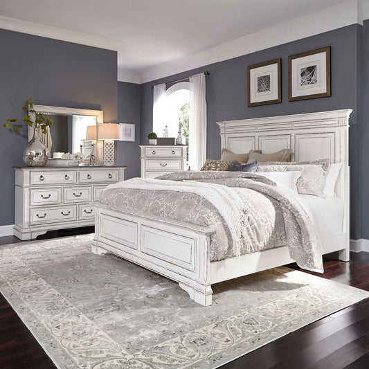 Queen Panel Bed, Dresser & Mirror, Chest