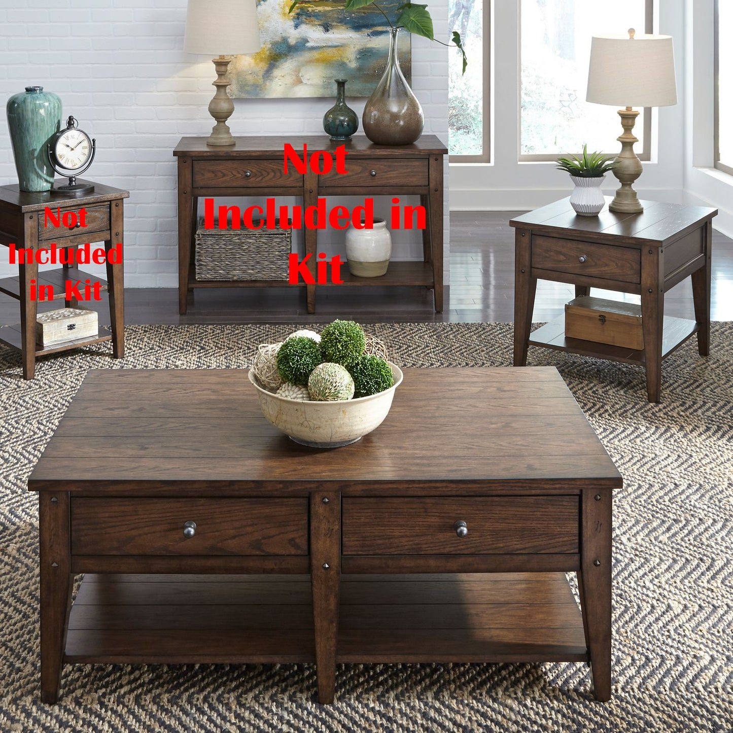 3 Piece Set (1-Cocktail 2-End Tables)