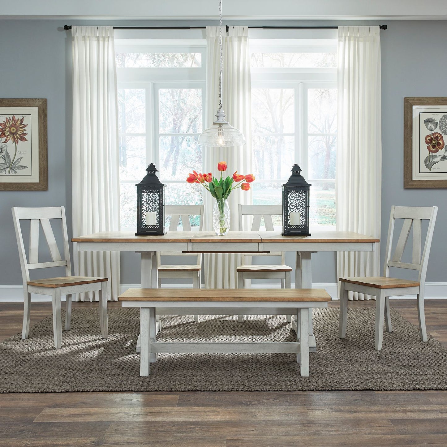 6 Piece Trestle Table Set