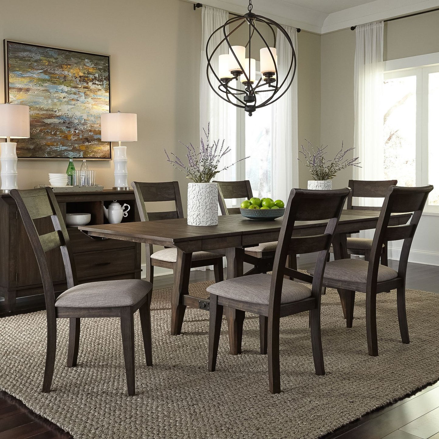 7 Piece Trestle Table Set