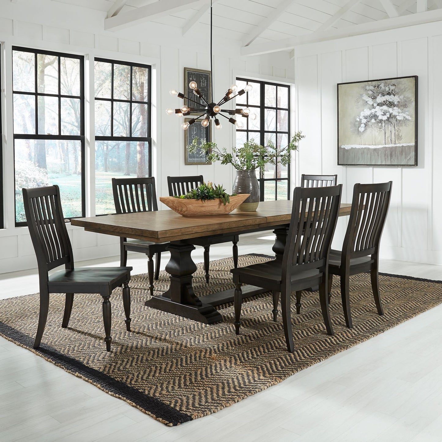 7 Piece Trestle Table Set