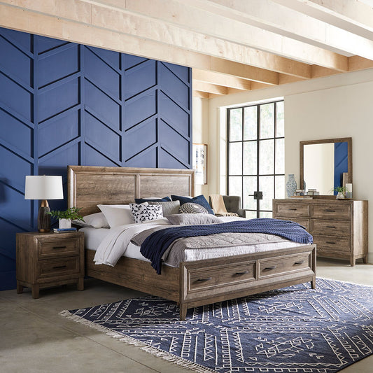 Queen Storage Bed, Dresser & Mirror, Night Stand