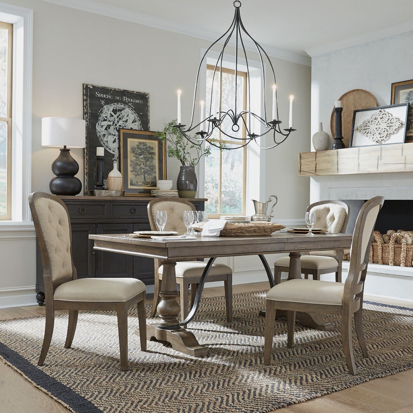 Optional 5 Piece Trestle Table Set