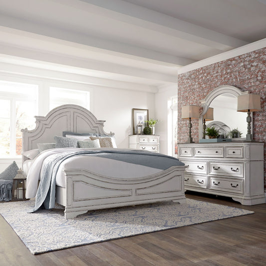 Queen Panel Bed, Dresser & Mirror, Chest