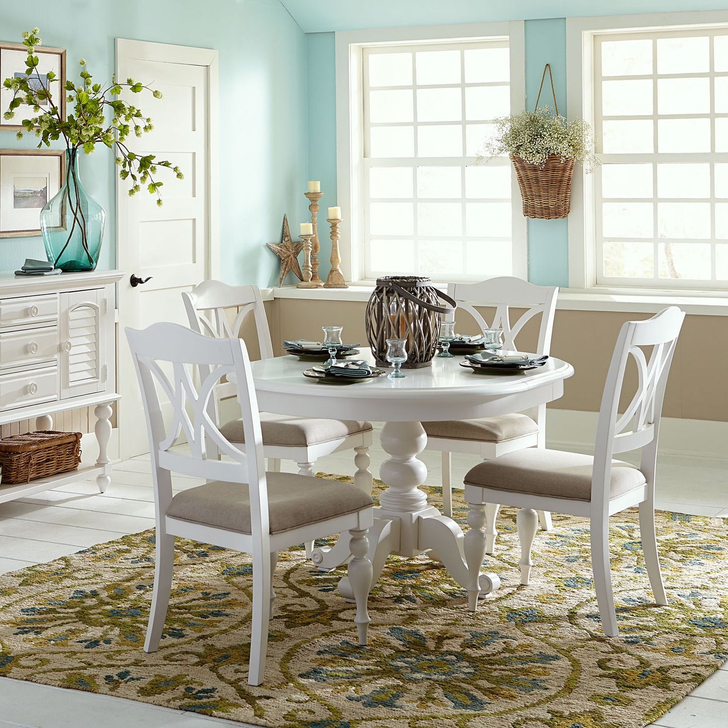 5 Piece Pedestal Table Set