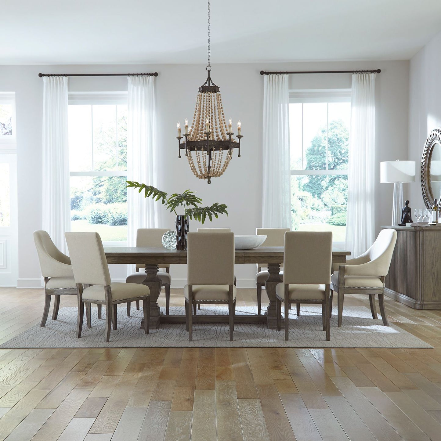 9 Piece Trestle Table Set