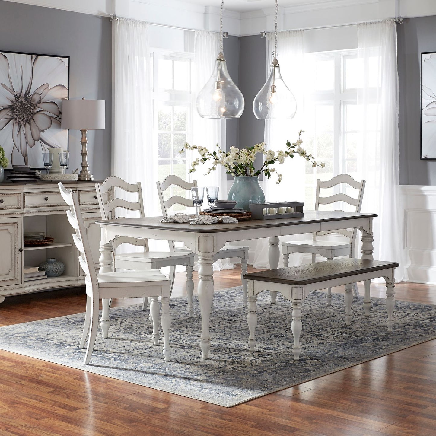 6 Piece Leg Table Set