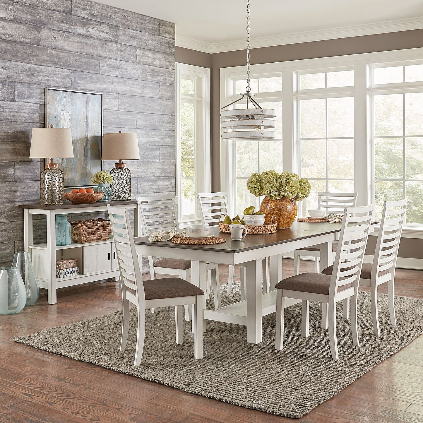 7 Piece Trestle Table Set