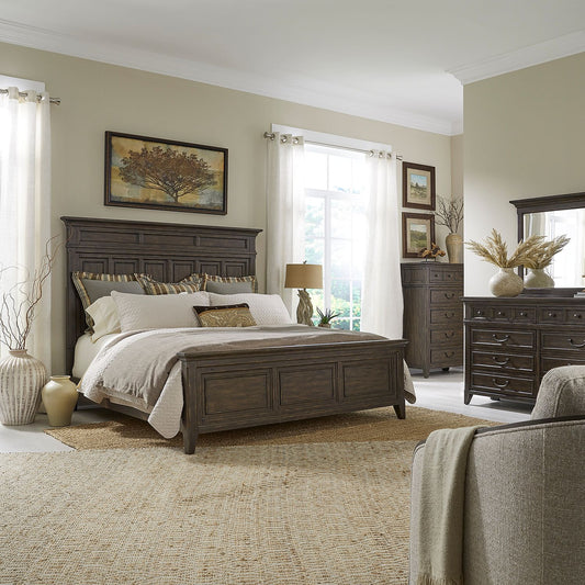 Queen Panel Bed, Dresser & Mirror, Chest