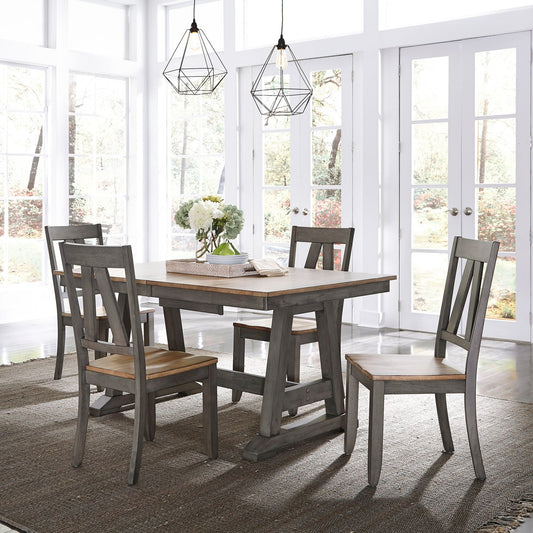 5 Piece Trestle Table Set