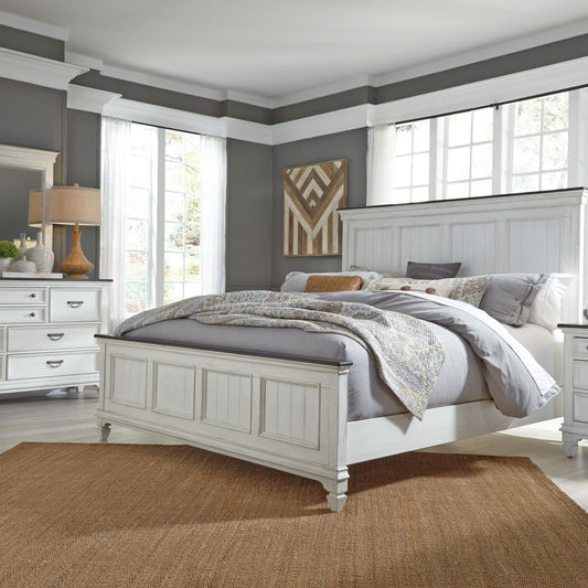 King Panel Bed, Dresser & Mirror