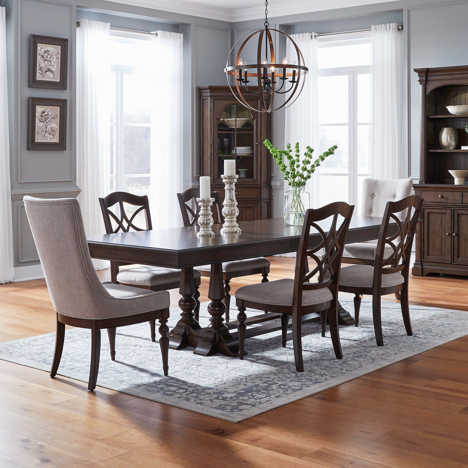 Alt 7 Piece Trestle Table Set – Akins Furniture