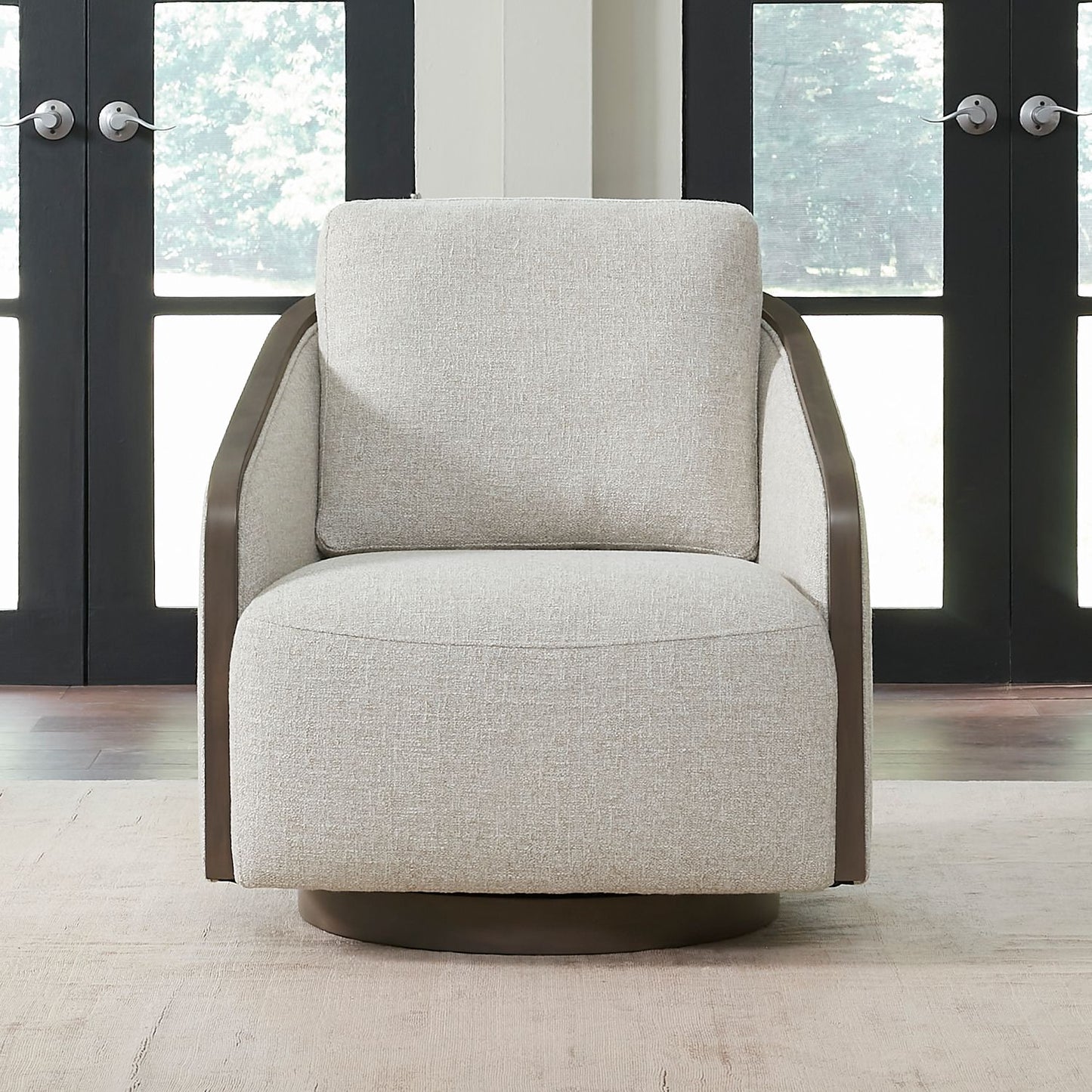 Uph Swivel Accent Chair - Dark Brown