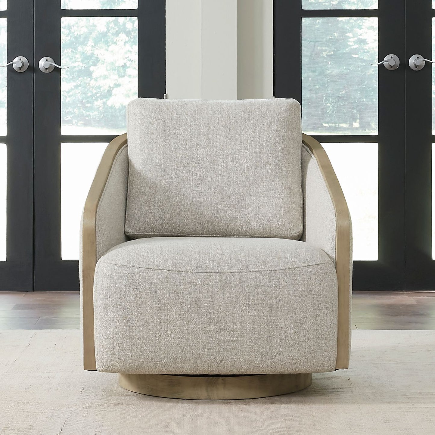 Uph Swivel Accent Chair - Light Brown
