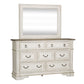 King Uph Sleigh Bed, Dresser & Mirror, Chest