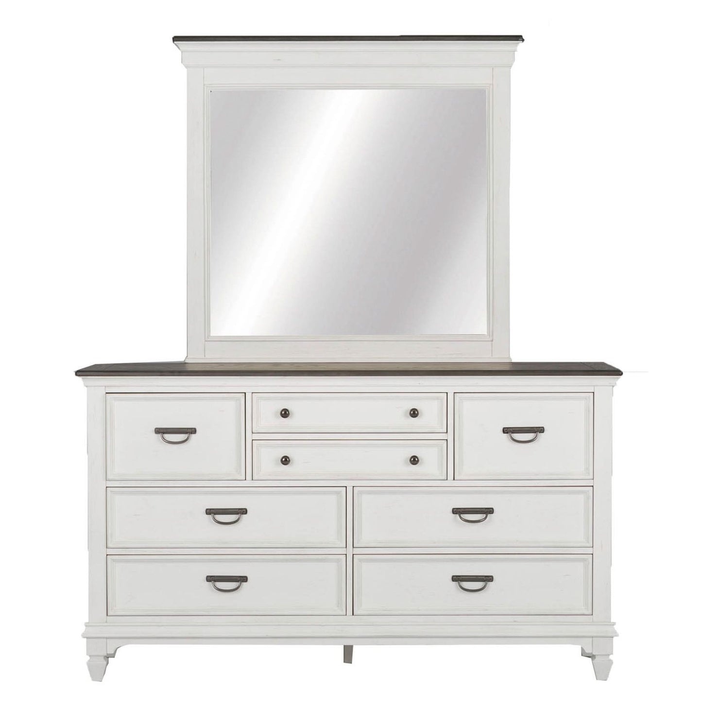 King Panel Bed, Dresser & Mirror