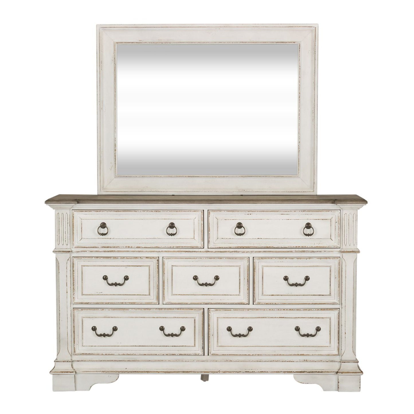 King California Sleigh Bed, Dresser & Mirror, Night Stand