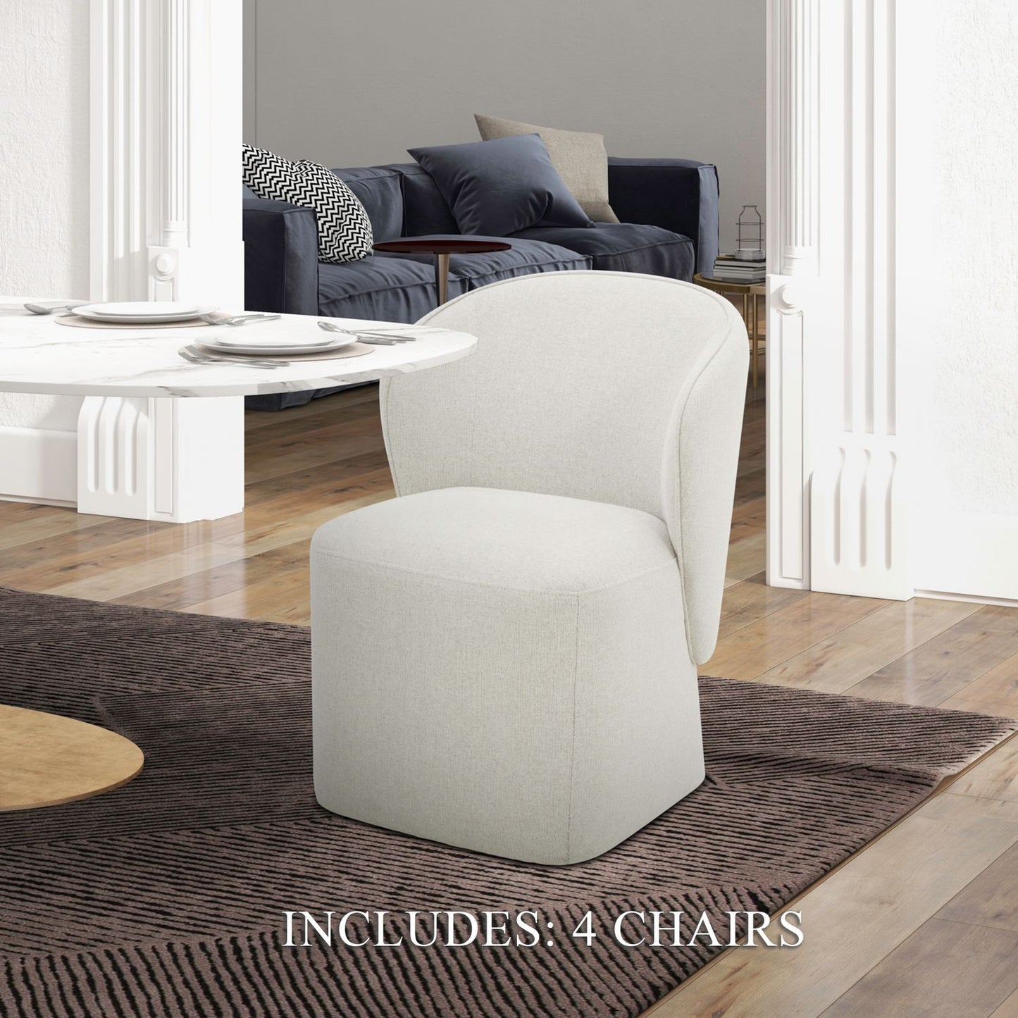 Ivory Accent Dining Chairs - Set of 4