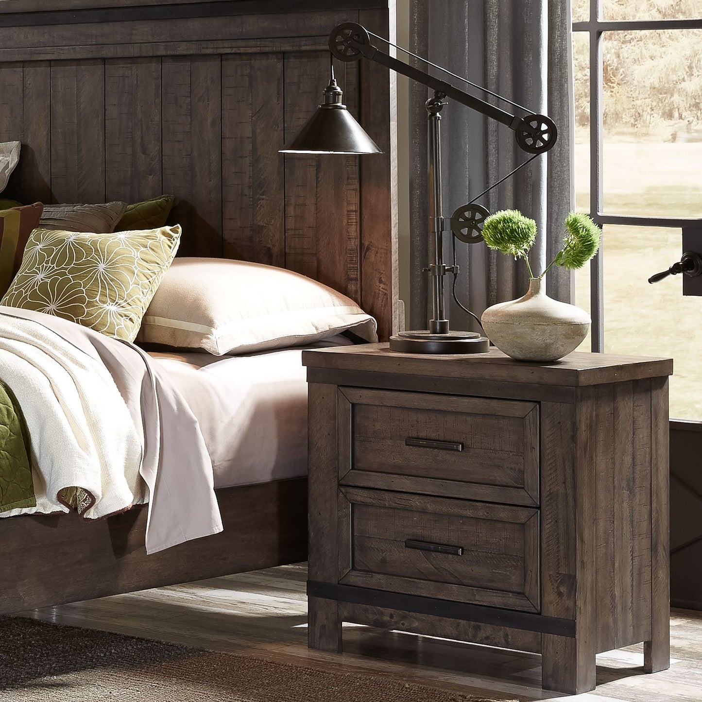 Queen Bookcase Bed, Dresser & Mirror, Night Stand