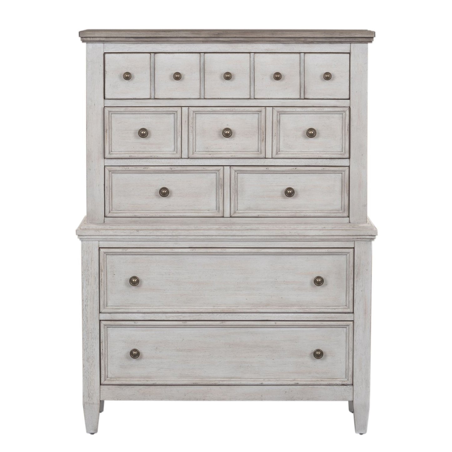 King Opt California Panel Bed, Dresser & Mirror, Chest