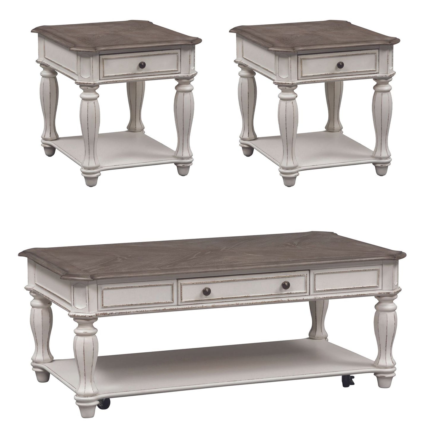 3 Piece Set (1-Cocktail 2-End Tables)