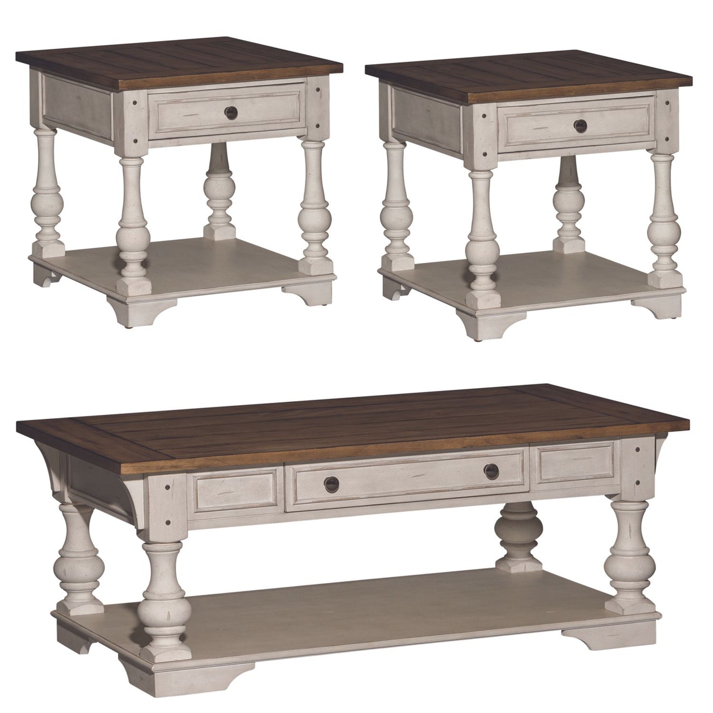 3 Piece Set (1-Cocktail 2-End Tables)