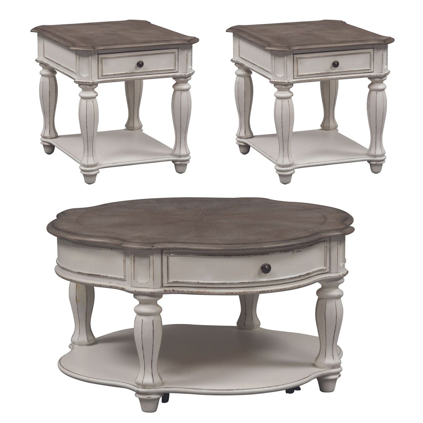 3 Piece Set (1-Cocktail 2-End Tables)
