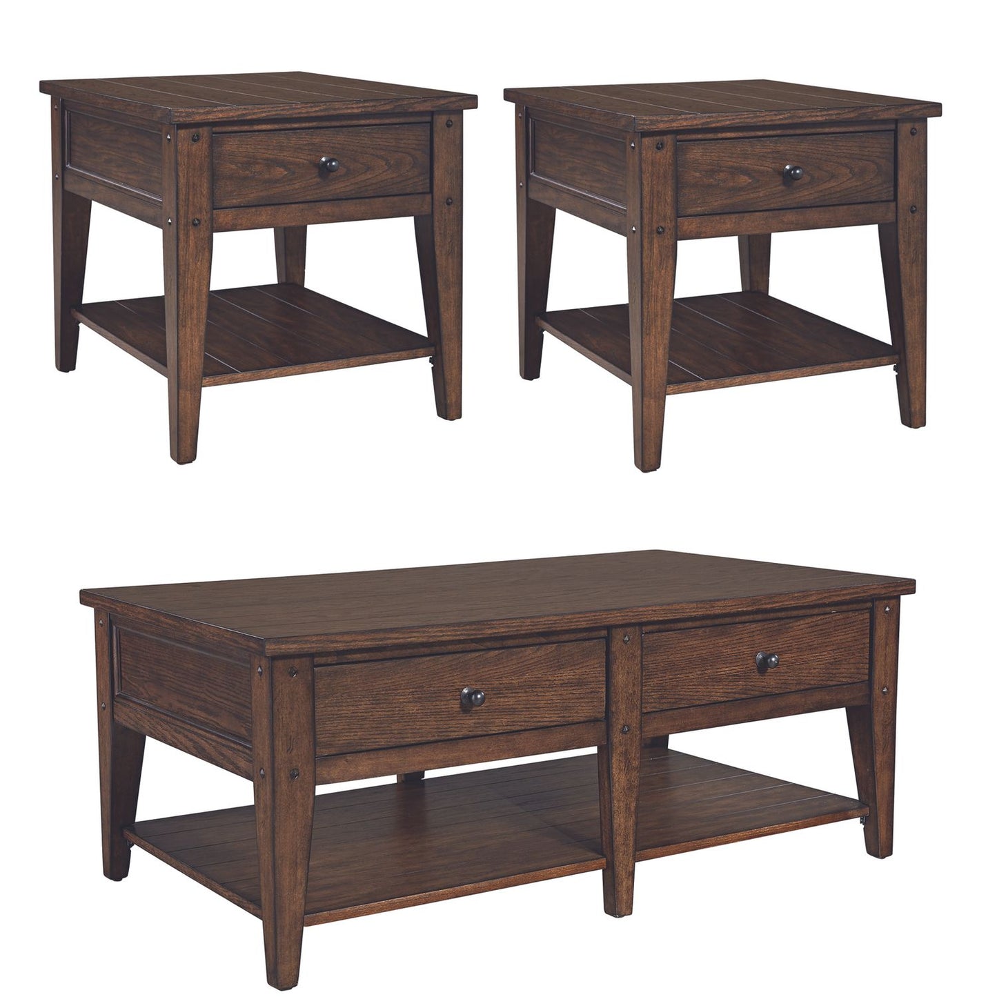 3 Piece Set (1-Cocktail 2-End Tables)