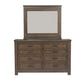 King Two Sided Storage Bed, Dresser & Mirror, Night Stand