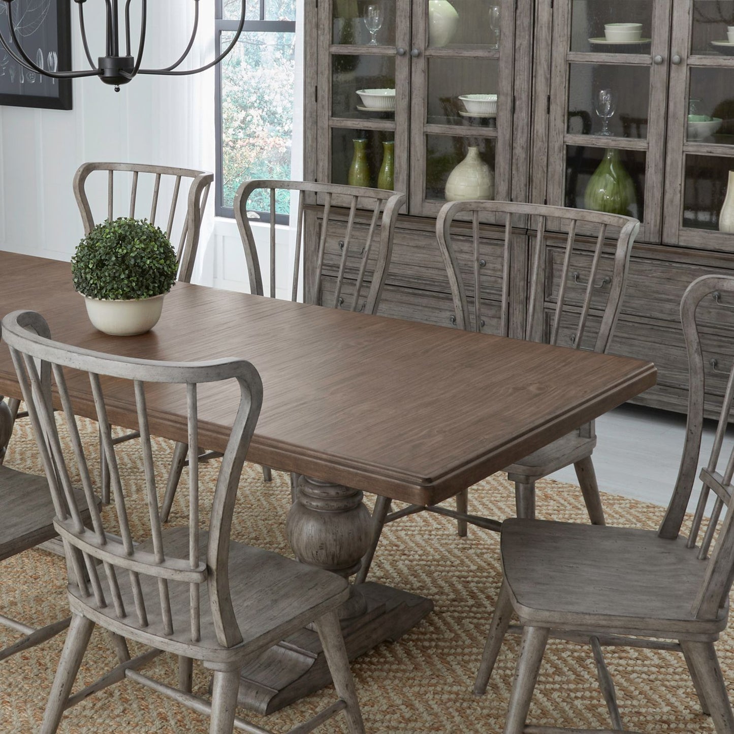 7 Piece Trestle Table Set
