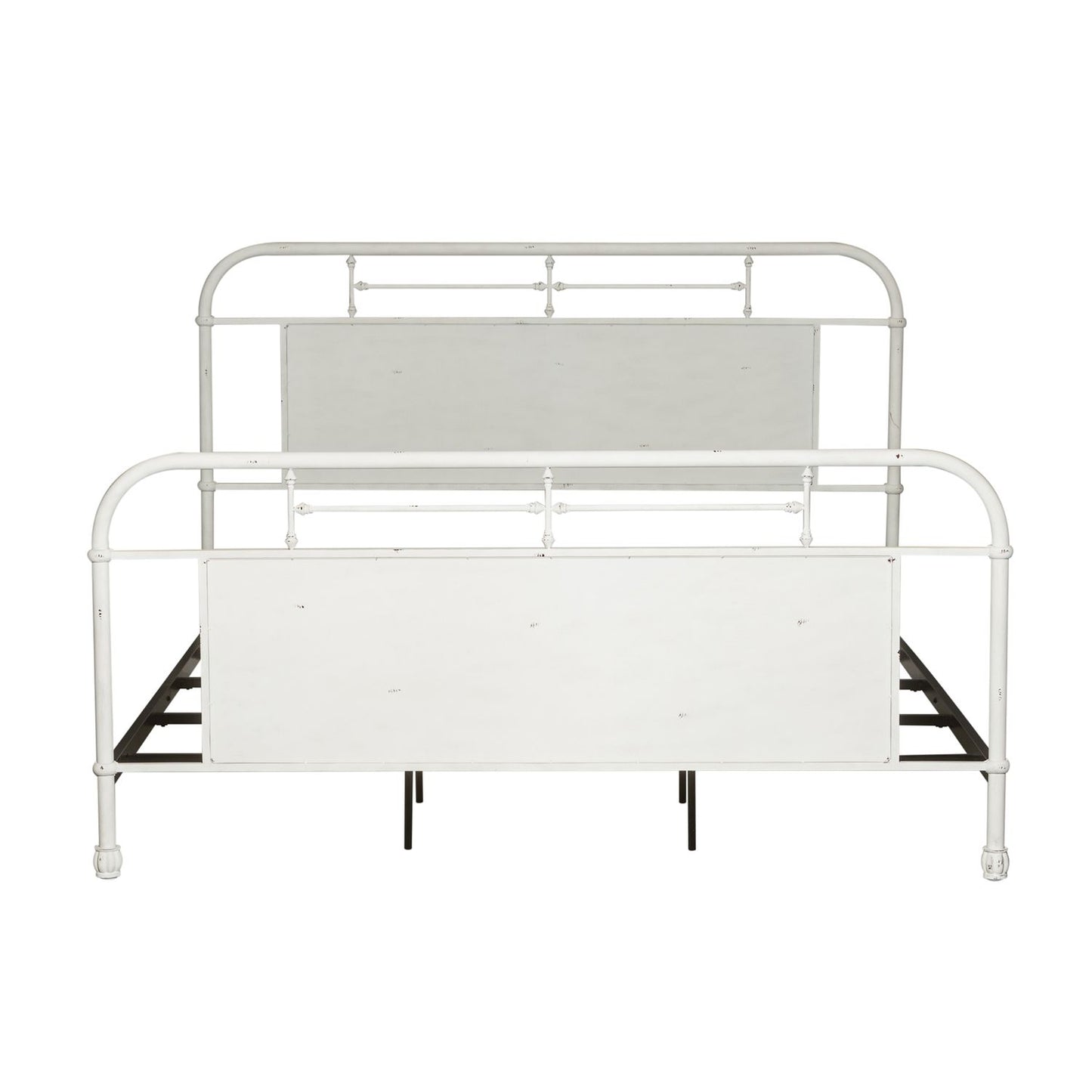 Queen Metal Bed - Antique White