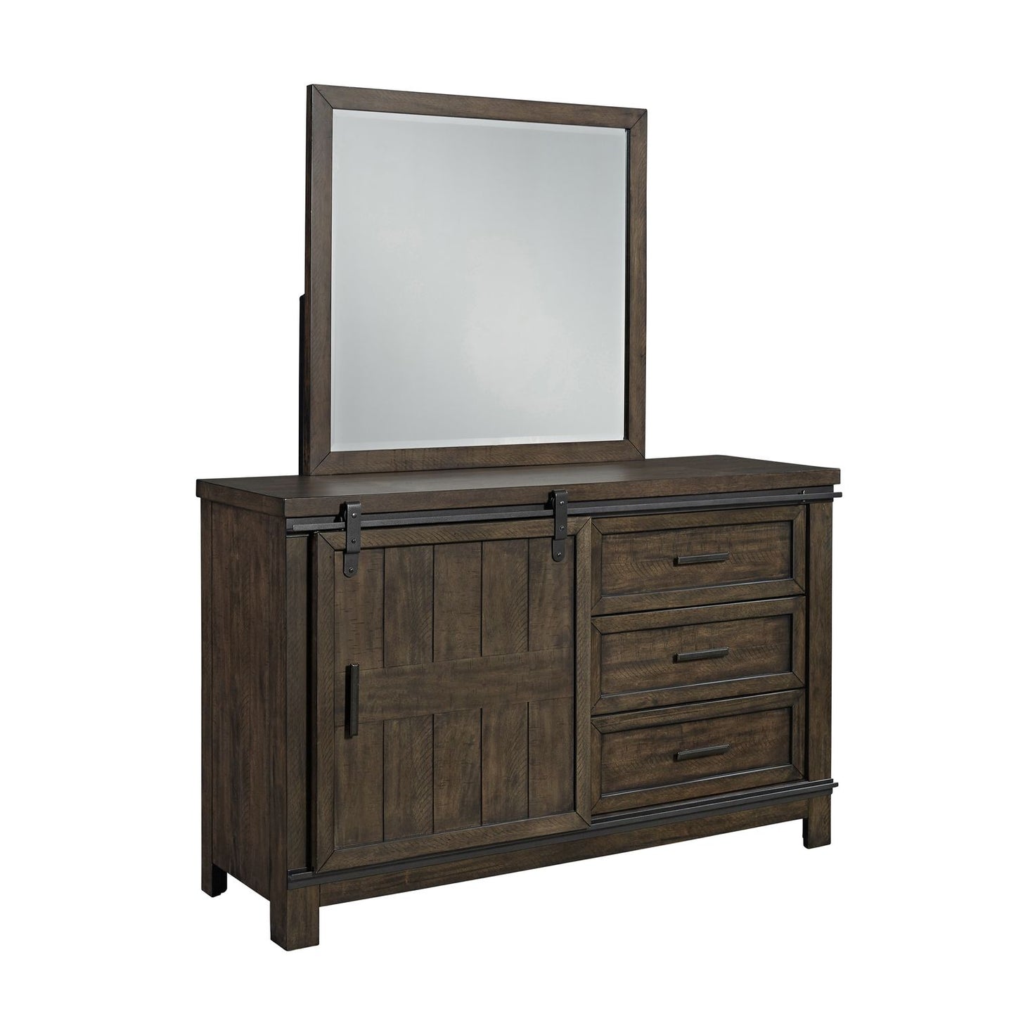 Full Bookcase Bed, Dresser & Mirror