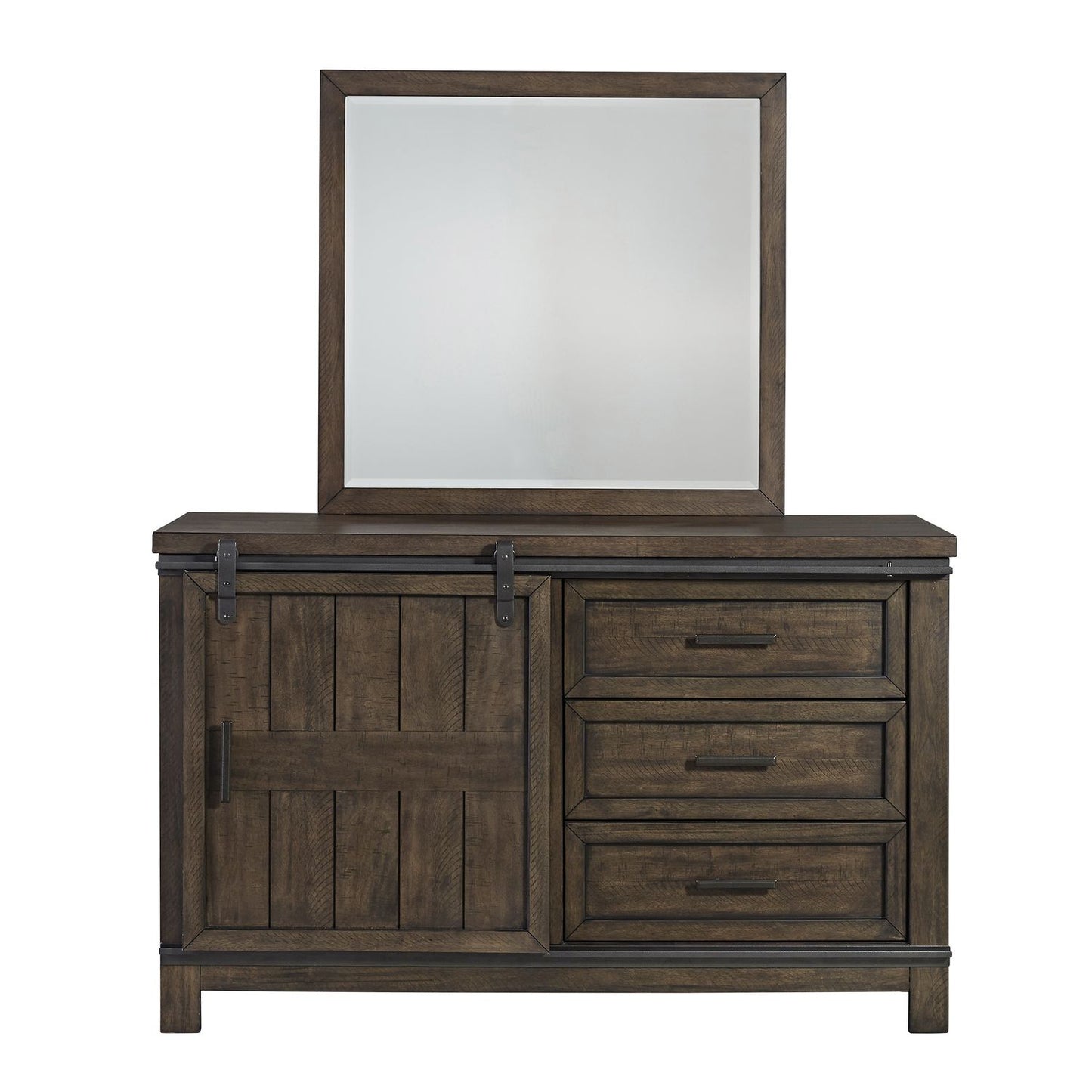 Full Bookcase Bed, Dresser & Mirror