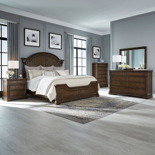 King Poster Bed, Dresser & Mirror, Chest, Night Stand